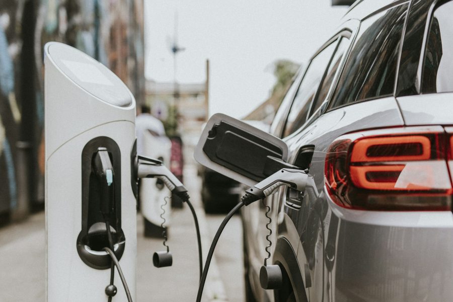 Electric car (EVs) battery being charged